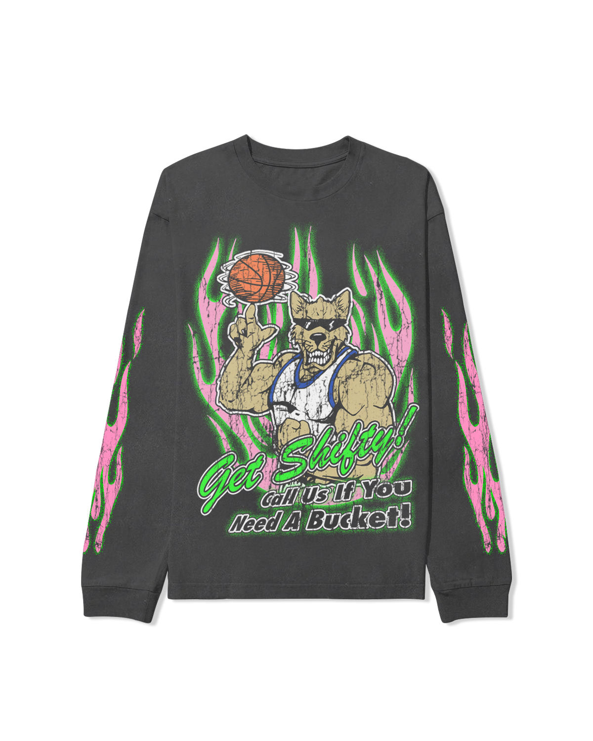 GET SHIFTY VINTAGE LONG SLEEVE (WASHED BLACK)